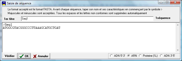 Saisir séquence